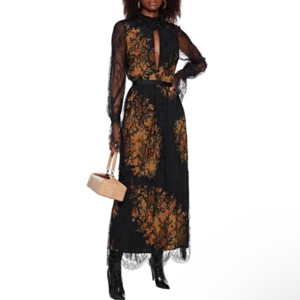Etro Black Floral Lace Dress